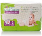 Happy Little Camper Natural Disposable Baby Diapers, Gentle on Skin, Ultra-Absorbent, Hypoallergenic, Chlorine Free, Safe for Sensitive Skin, Fragrance Free, Junior, Diapers Size 6, 102 Count - Image 2